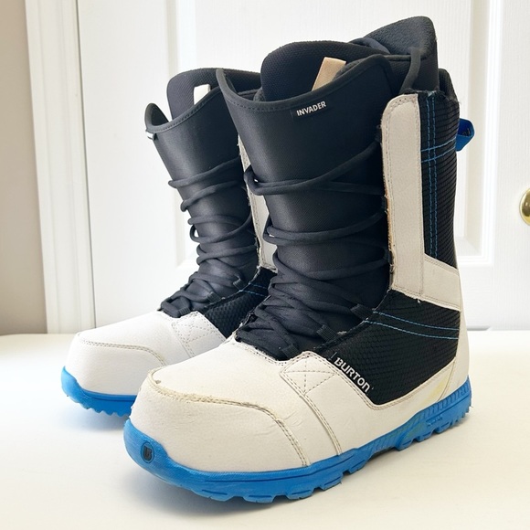 Burton Men’s Invader Snowboard Boots Imprint 1 Black White Blue Size 14 - Picture 5 of 16